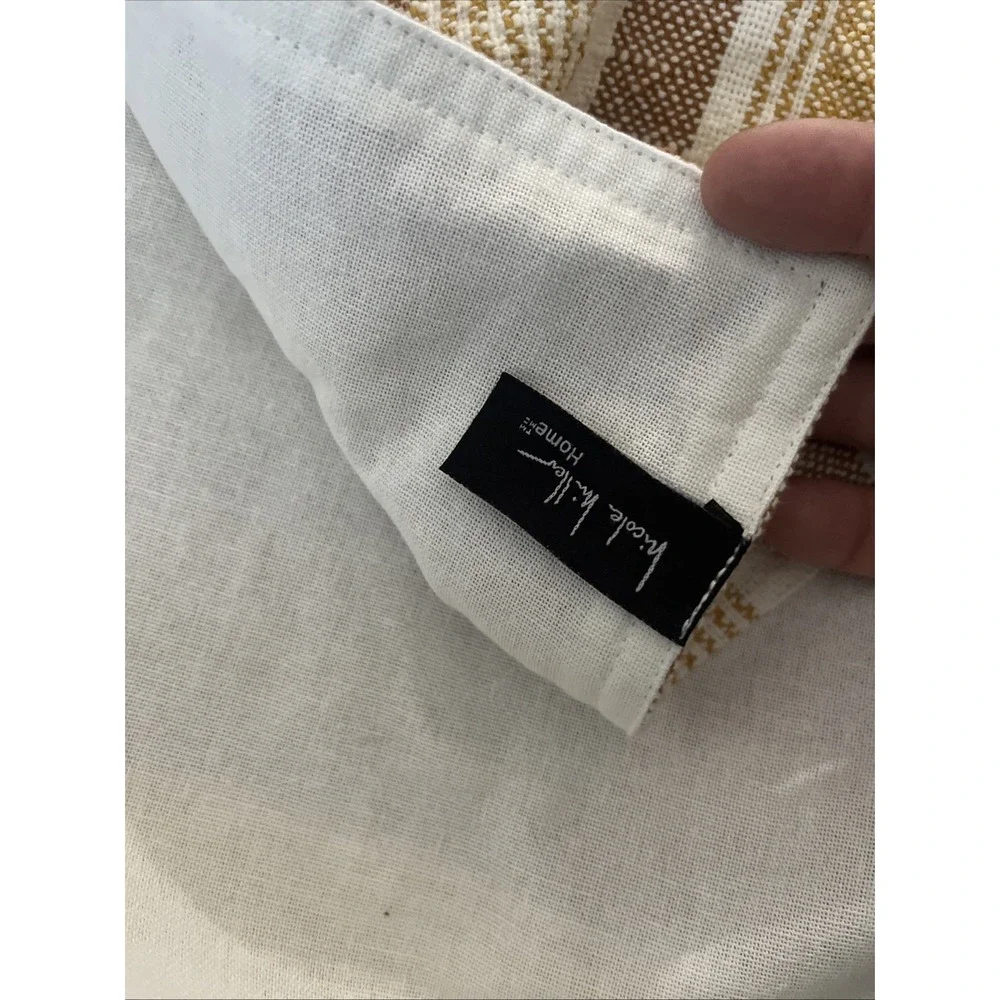 Nicole Miller Striped Woven Cotton Table Runner 16